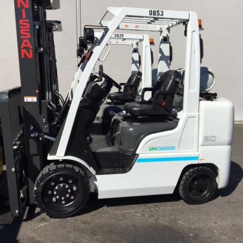Electric forklift close-up